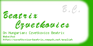 beatrix czvetkovics business card